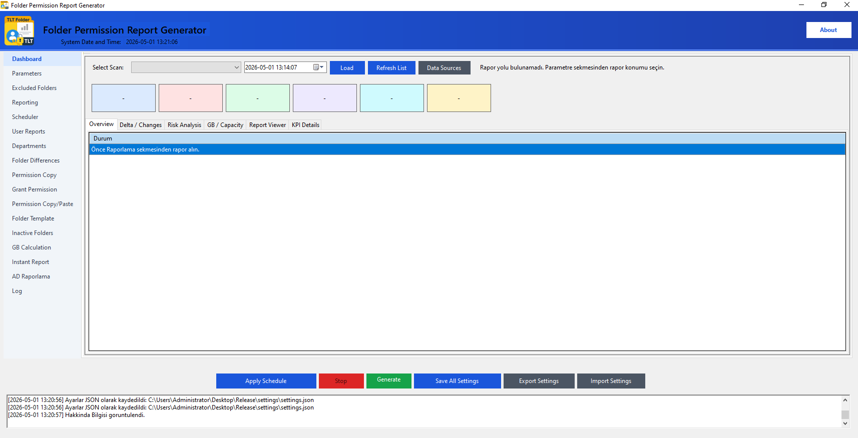 Folder Report Dashboard – NTFS folder permission summary and risk scores